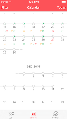 Pilly! 2 Screenshot Calendar View