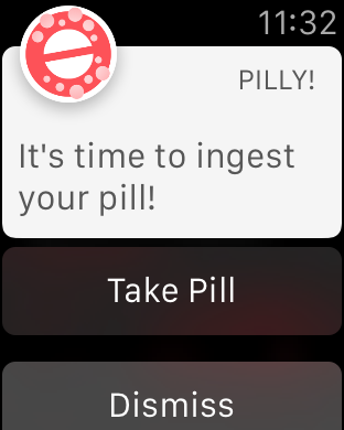 Pilly! Apple Watch App Notification